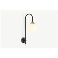 Faye applique murale simple laiton et mtal noir