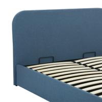 Flayat lit 140x190 avec coffre en tissu bleu