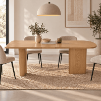 Alegro table à manger extensible organique en bois blond 4-8pers