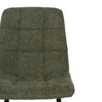 Nancy chaise matelassée vert en tissu grosse maille pieds métal
