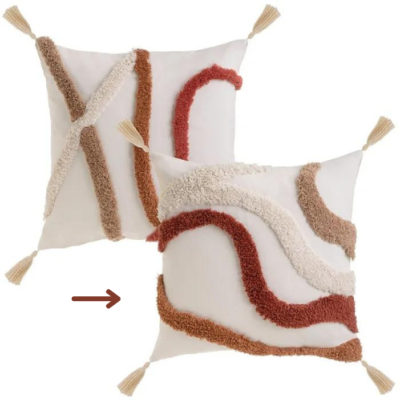 Ashkana coussin en polycoton vagues 45x45cm