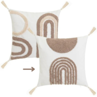 Arches coussin en polycoton motifs beige 45x45cm