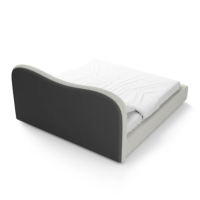 Oze lit coffre 140x200 en tissu bouclé blanc