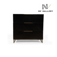 Delsie buffet bois de manguier noir et dor
