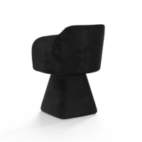 Licco fauteuil de table en velours noir