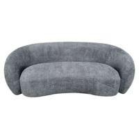 Cocoon canapé 3 places en tissu bouclette gris foncé