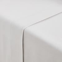 Nariosce drap plat uni en coton biologique gris perle 180x290