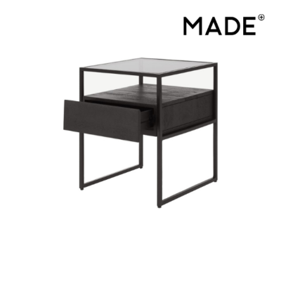 Kilby table de chevet bois de manguier fini foncé