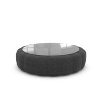 Virata table basse avec plateau en verre tissu anthracite